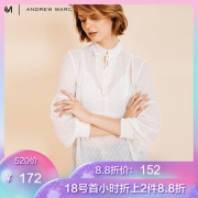 18日0点：ANDREW MARC 女士雪纺波点衬衫 低至152元