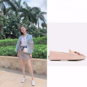 江疏影同款 Tod's 19新款 小牛皮羽毛豆豆鞋