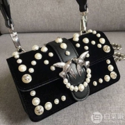 Pinko 品高 Mini款 天鹅绒珍珠燕子包 Prime会员免费直邮含税