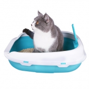 瓜洲牧 半封闭猫砂盆 中号16*28*38cm 送猫砂铲+猫薄荷 2色可选 9.8元包邮（需用券）