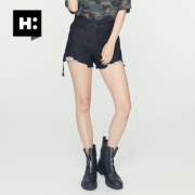 H:CONNECT 30174-156-303-10 女士破洞牛仔短裤 黑色 026 88元