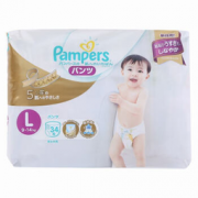 Pampers 帮宝适 白帮 婴儿拉拉裤 L34片 *5件  288.75元含税包邮