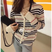 巴宝莉彩色条纹V领冰麻开衫 券后￥49