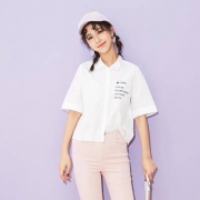 美特斯邦威 225742 女士短袖衬衫