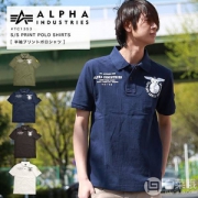 多色码全，Alpha Industries 阿尔法工业 男士纯棉Polo衫 Prime会员免费直邮含税