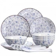 Cfcraft 泥火匠 青花餐具套装 12头 缠枝莲 +凑单品