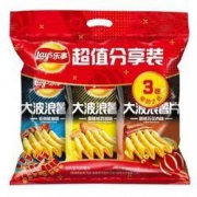 乐事 Lay's 大波浪组合包(鱿鱼+烤翅+五花肉)70g*3包 *2件+75g*2包