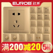EUROB 欧奔 86型 家用五孔插座 1.28元