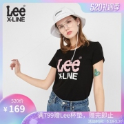 18日0点：Lee 李 X-LINE L320003QTK11 女士印花T恤 169元