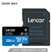Lexar 雷克沙 633x MicroSDXC A1 UHS-I U3 TF存储卡 256GB 199元包邮