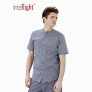 14点开始：InteRight 男士棉麻混纺短袖衬衫