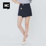 H:CONNECT夏季新款休闲裤女韩国不规则两粒扣高腰包臀裙裤 68元