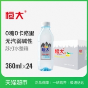 恒大 柠檬味苏打水 360ml*24瓶整箱 6.7折 ￥39.9