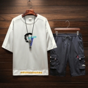 男t恤短袖套装休闲青年连帽衣服两件套 券后￥109