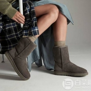 限22cm码，UGG Classic Short II 新经典系列 女士中帮雪地靴1016223 Prime会员免费直邮含税
