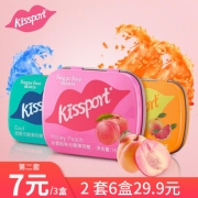kissport 润喉无糖薄荷接吻糖 3盒 12.9元包邮（第二件7元）