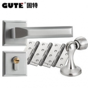 GUTE 固特 家用静音门锁 （7205-004白色+3片平开合页+门吸） *3件 319.2元（3件7折，合106.4元/件）