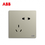 ABB 开关插座无框轩致香槟银墙壁86型二三插五孔插座面板AF205-CS *5件 113元（需用券，合22.6元/件）