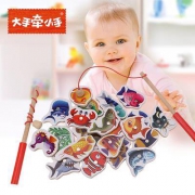大手牵小手 木质磁性钓鱼玩具
