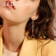 ZEGL 925银针 长款心形耳坠 56元