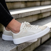 限7.5码，PUMA 彪马 Basket Platform Canvas 女子松糕休闲鞋 Prime会员免费直邮