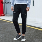 ￥259 卡宾男装黑色青年吊裆束脚牛仔裤