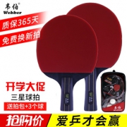 韦伯   三星乒乓球拍单拍 5.9元（需用券）