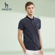 Hazzys哈吉斯纯棉夏季新款短袖男士POLO衫时尚短袖T恤男休闲男装