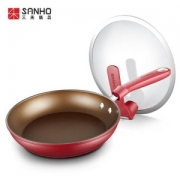 湖南卫视《中餐厅》合作餐具品牌，三禾 JLF2600-3 彩虹系列 金钻不粘锅炒锅26cm 赠硅胶铲