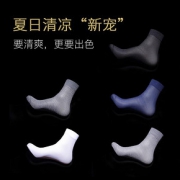 男士丝袜夏季薄款透气防臭黑色春秋中筒袜超薄丝光冰丝袜子男短袜