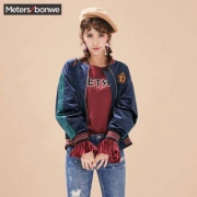 Meters bonwe 美特斯邦威 734617 女士撞色棒球服