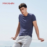 优衣库制造商，Maxwin 马威 男士凉感条纹T恤 2色