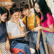 QIGEGE 七格格 圆领t恤 *3件 165.6元（合55.2元/件）