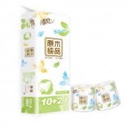 清风(APP) 卷纸 原木Junior就你四叶草4层压花110克卫生纸巾*12卷装 *6件