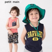 日本超高人气童装品牌，petit main 纯棉字母宝宝背心 多色