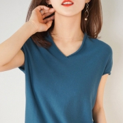 性感V领针织百搭短袖女  券后29元