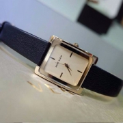 ANNE KLEIN 安妮·克莱因 AK-2706CHBK 女士方形皮表带石英表 Prime会员免运费