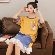 美极了 睡衣裙女纯棉中裙家居服 券后￥34
