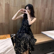 七彩亦酷 女士印花蛋糕连衣裙