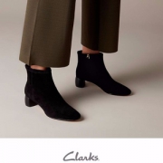 Clarks 其乐 Grace Bella 26134885 女款羊皮粗跟短靴