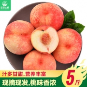 预售：香凝 新鲜水蜜桃 5斤                                       19.8元包邮（需用券）