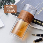 bangda邦达双层玻璃杯200ml木纹色