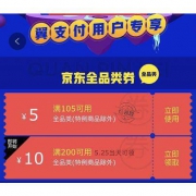 优惠券：翼支付专享 105-5全品类券