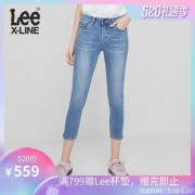 LeeX-LINE女装2019年蓝色低腰修身窄脚牛仔七分裤LWZ3292MH25H 559元