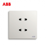 ABB 开关插座无框轩致雅典白墙壁86型插座面板二位四孔插座AF212 *5件 85.5元（需用券，合17.1元/件）