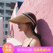度孜 空顶帽草帽女士无顶遮阳帽帽子女夏空顶防晒网红发夹帽遮  券后19元