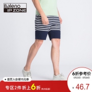 Baleno 班尼路 横条纹休闲裤男短裤男针织纯棉宽松运动短裤M 46.7元