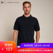 ANDREW MARC XFSM8GP193MNY 男士纯棉修身POLO衫107元包邮