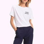 Tommy Hilfiger 汤米·希尔费格  女士纯棉短袖T恤 WW0WW23857902