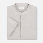 限尺码：UNIQLO 优衣库  406428 男装麻棉立领衬衫